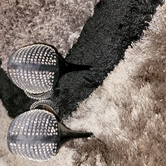 💕Aldo Black and Bling Open Toe Sandals - Size 10💕 - Picture 7 of 10